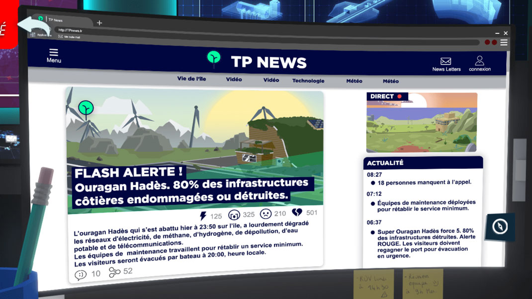 Capture d'écran du serious game After Storm de la FNTP