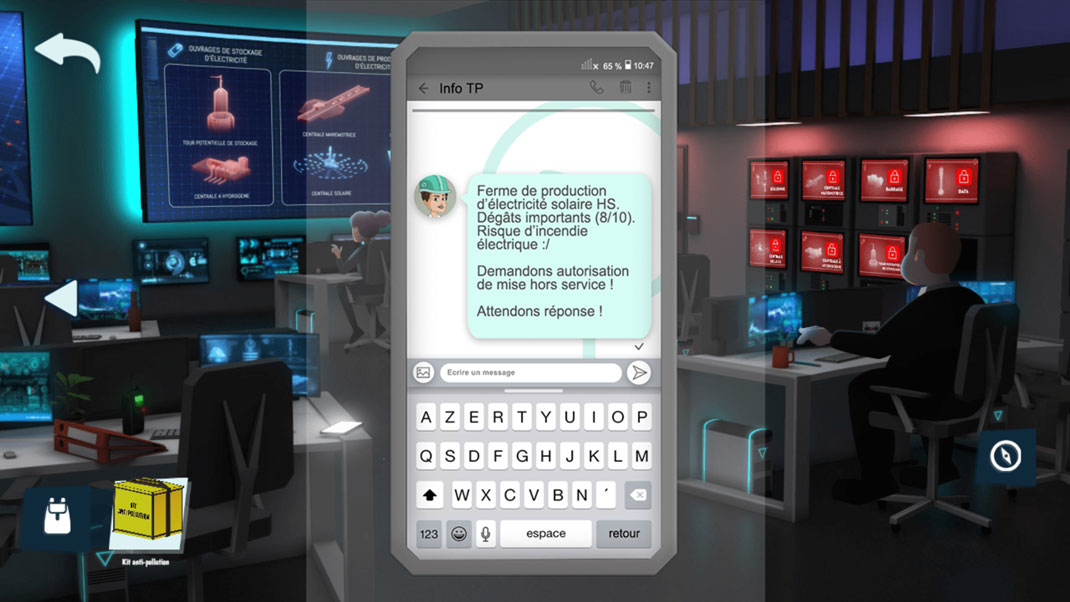 Capture d'écran du serious game After Storm de la FNTP
